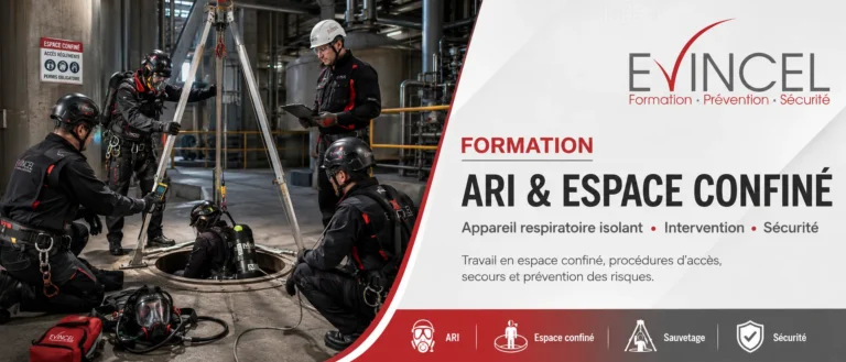 Formation ARI et espace confiné à Lyon avec exercice pratique, appareil respiratoire isolant et sauvetage par trépied