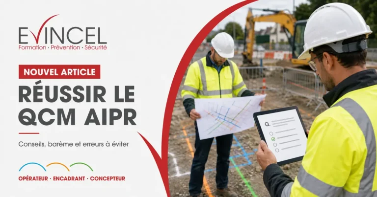 Réussir le QCM AIPR opérateur, encadrant ou concepteur avec EVINCEL Formation