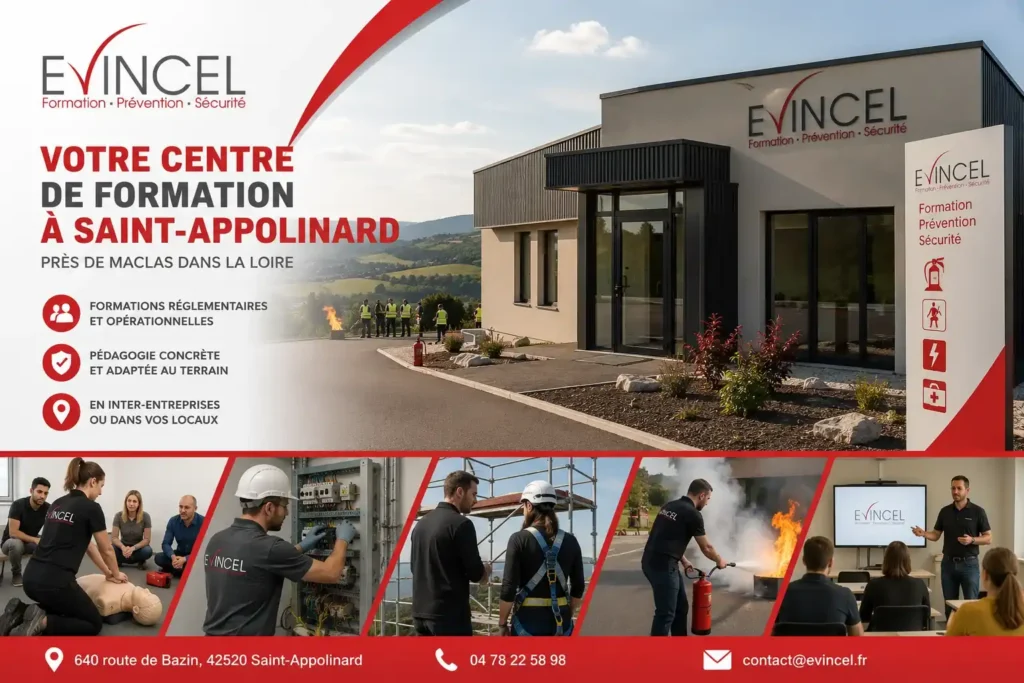 Centre de formation EVINCEL à Saint-Appolinard, près de Maclas, spécialisé en sécurité au travail