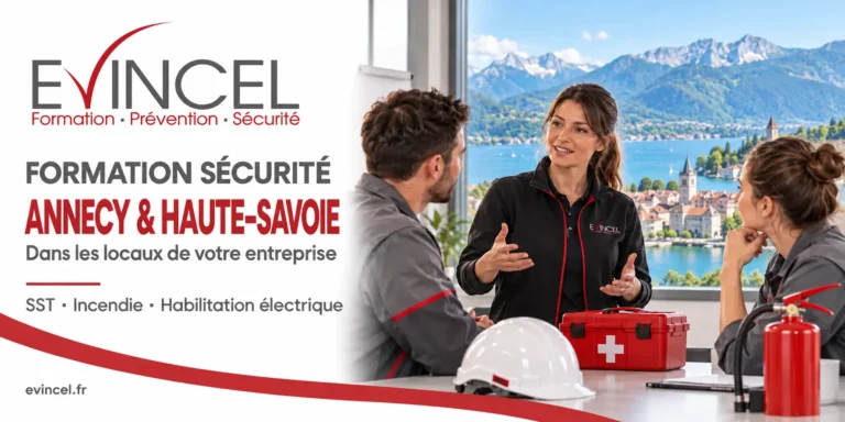 EVINCEL – Formations SST, incendie et habilitation électrique dans les entreprises d’Annecy et de Haute-Savoie.