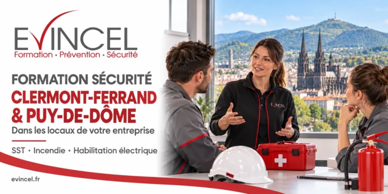 EVINCEL : formations SST, incendie et habilitation électrique en entreprise à Clermont-Ferrand et dans le Puy-de-Dôme — illustration.